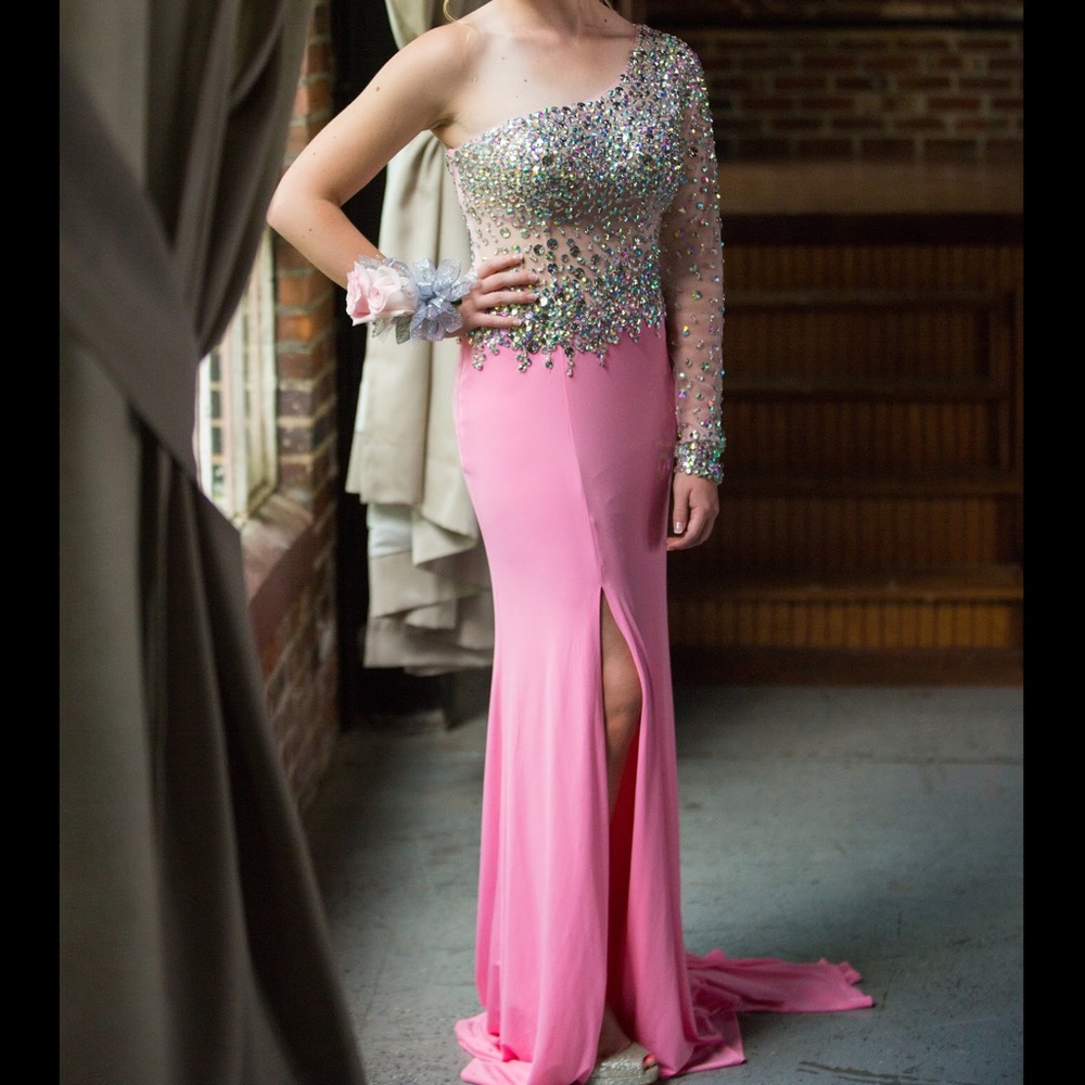Blush prom dress